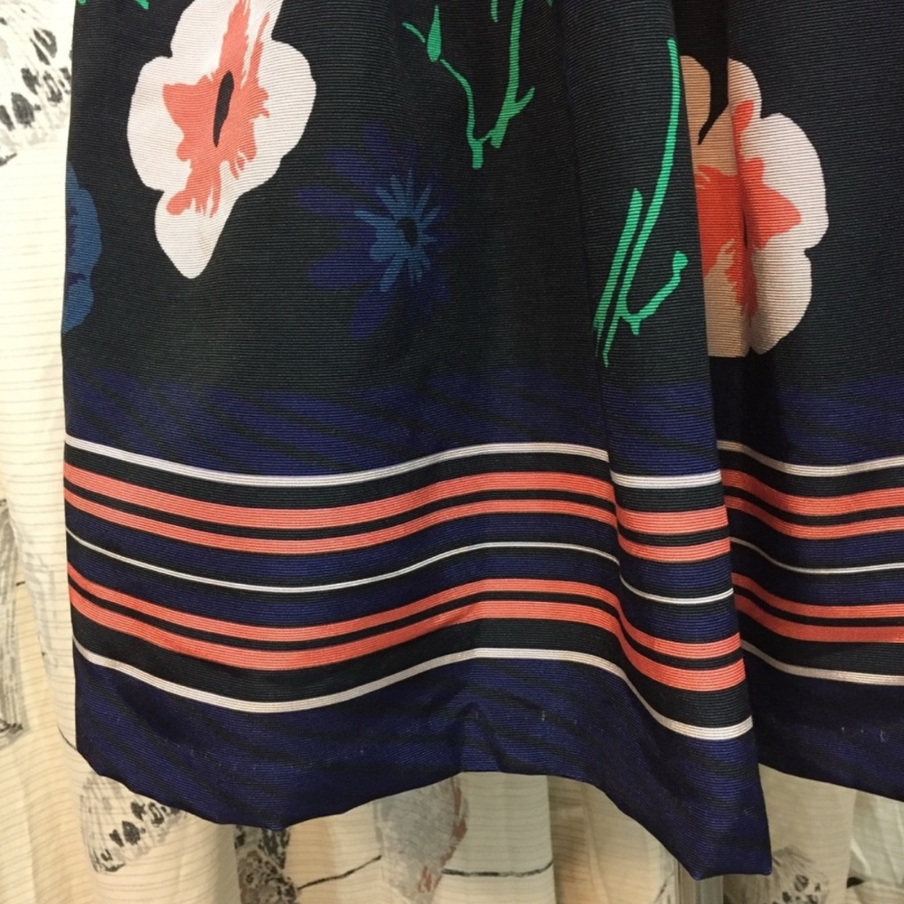 ModCloth - Blue Pink Flowers on Black Fit & Flare Dress with hidden POCKETS! - Picture 12 of 14